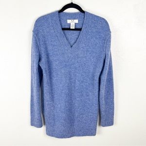 MAGASCHONI Alpaca Wool Blend V-Neck Long Sleeves Tunic Sweater, Size Small